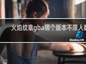 火焰纹章gba哪个版本不限人数