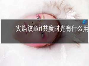 火焰纹章if共度时光有什么用