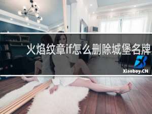 火焰纹章if怎么删除城堡名牌