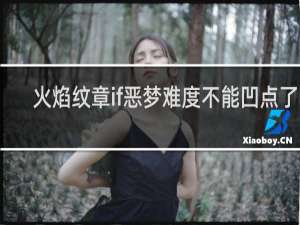 火焰纹章if恶梦难度不能凹点了吗