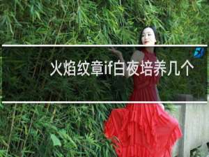 火焰纹章if白夜培养几个