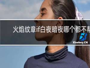 火焰纹章if白夜暗夜哪个都不帮