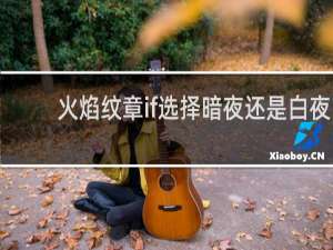 火焰纹章if选择暗夜还是白夜