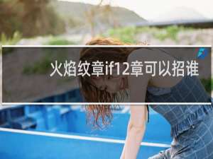 火焰纹章if12章可以招谁