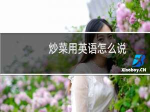 炒菜用英语怎么说