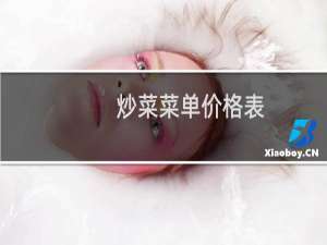 炒菜菜单价格表
