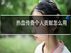 热血传奇个人贡献怎么用