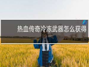 热血传奇冷冻武器怎么获得