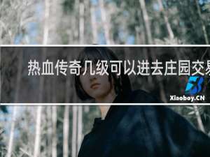 热血传奇几级可以进去庄园交易