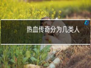 热血传奇分为几类人
