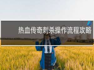 热血传奇刺杀操作流程攻略