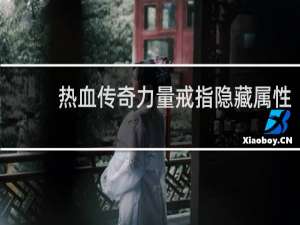 热血传奇力量戒指隐藏属性