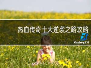 热血传奇十大逆袭之路攻略