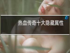 热血传奇十大隐藏属性