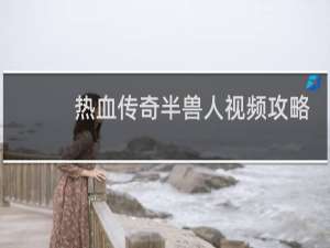 热血传奇半兽人视频攻略