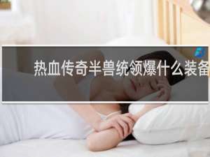 热血传奇半兽统领爆什么装备