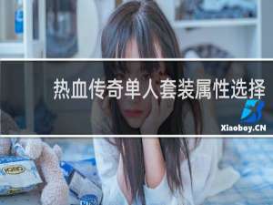 热血传奇单人套装属性选择