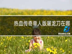 热血传奇单人版屠龙刀在哪
