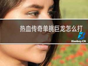 热血传奇单挑巨龙怎么打