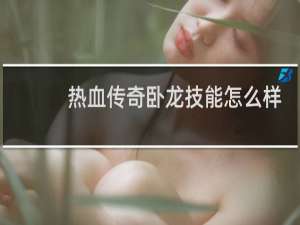 熱血傳奇臥龍技能怎么樣