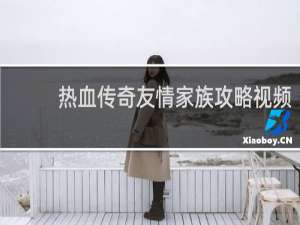 热血传奇友情家族攻略视频