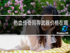 热血传奇同等武器价格在哪