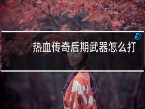 热血传奇后期武器怎么打