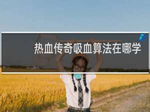 热血传奇吸血算法在哪学