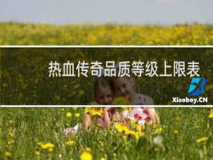 热血传奇品质等级上限表