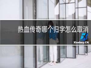 热血传奇哪个归字怎么取消