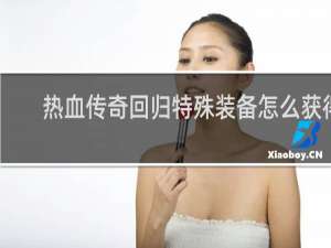 热血传奇回归特殊装备怎么获得