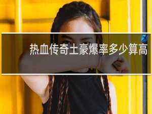 热血传奇土豪爆率多少算高