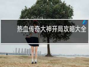 热血传奇大神开局攻略大全