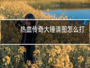 热血传奇大锤清图怎么打
