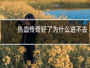 热血传奇好了为什么进不去
