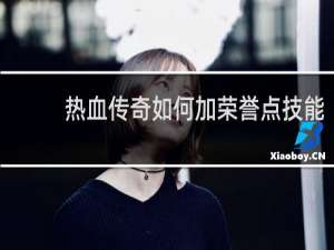 热血传奇如何加荣誉点技能