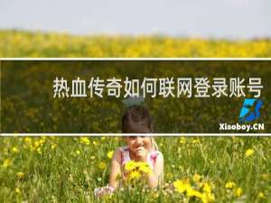 热血传奇如何联网登录账号