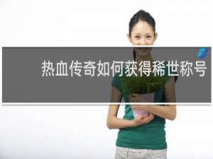 热血传奇如何获得稀世称号