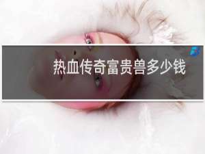 热血传奇富贵兽多少钱