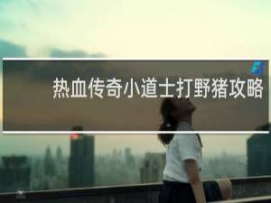 热血传奇小道士打野猪攻略
