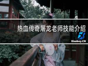 热血传奇屠龙老师技能介绍