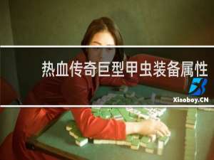 热血传奇巨型甲虫装备属性
