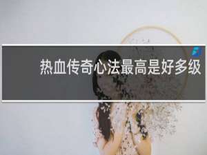 熱血傳奇心法最高是好多級