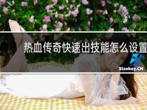 热血传奇快速出技能怎么设置