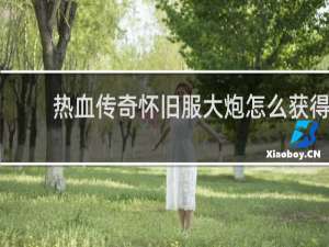 热血传奇怀旧服大炮怎么获得