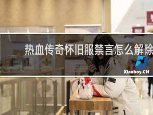 热血传奇怀旧服禁言怎么解除