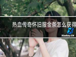 热血传奇怀旧服金条怎么获得
