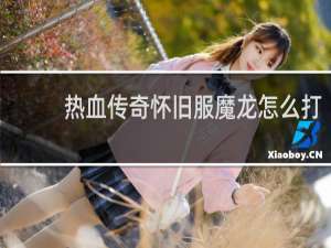 热血传奇怀旧服魔龙怎么打