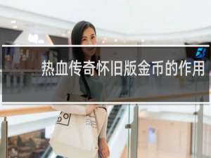热血传奇怀旧版金币的作用