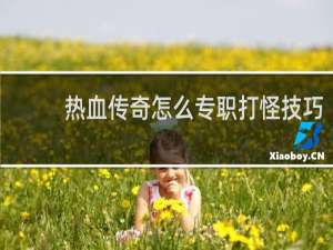热血传奇怎么专职打怪技巧